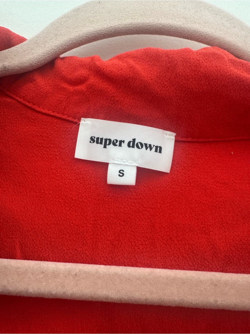 Superdown Red Button Down Front Cap Sleeve Dress - Picture 6 of 7